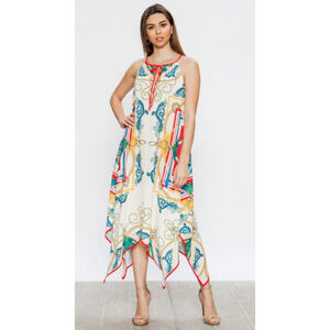 Flowy Chains Gold Jealous Tomato Handkerchief Dress Medium